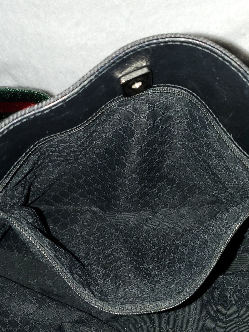 VTG Gucci Web Sherry Line Denim Tote - Picture 11 of 16